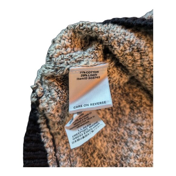 L.L. Bean Signature Cotton/Linen Ragg Sweater, Women's Large, Gray Black - Picture 9 of 11